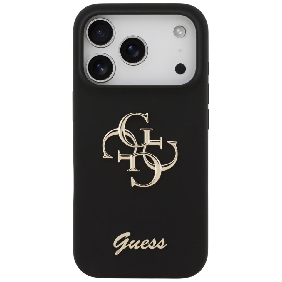 Husa pentru iPhone 17 Pro, Silicone Big 4G Script, Protectie Slim, Negru - 1 | YEO