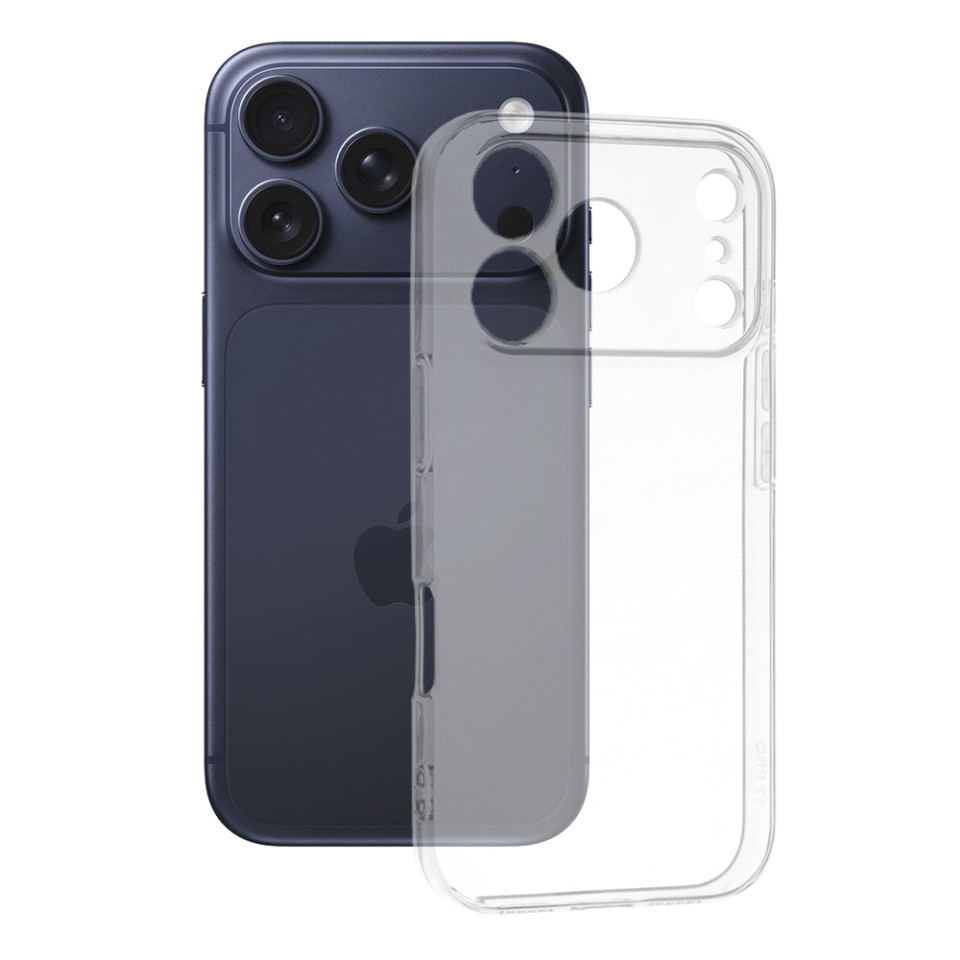 Husa pentru iPhone 17 Pro, SKYDDAR INNOVATION, ClearGuard, din silicon transparent, set cu sticker, Transparenta