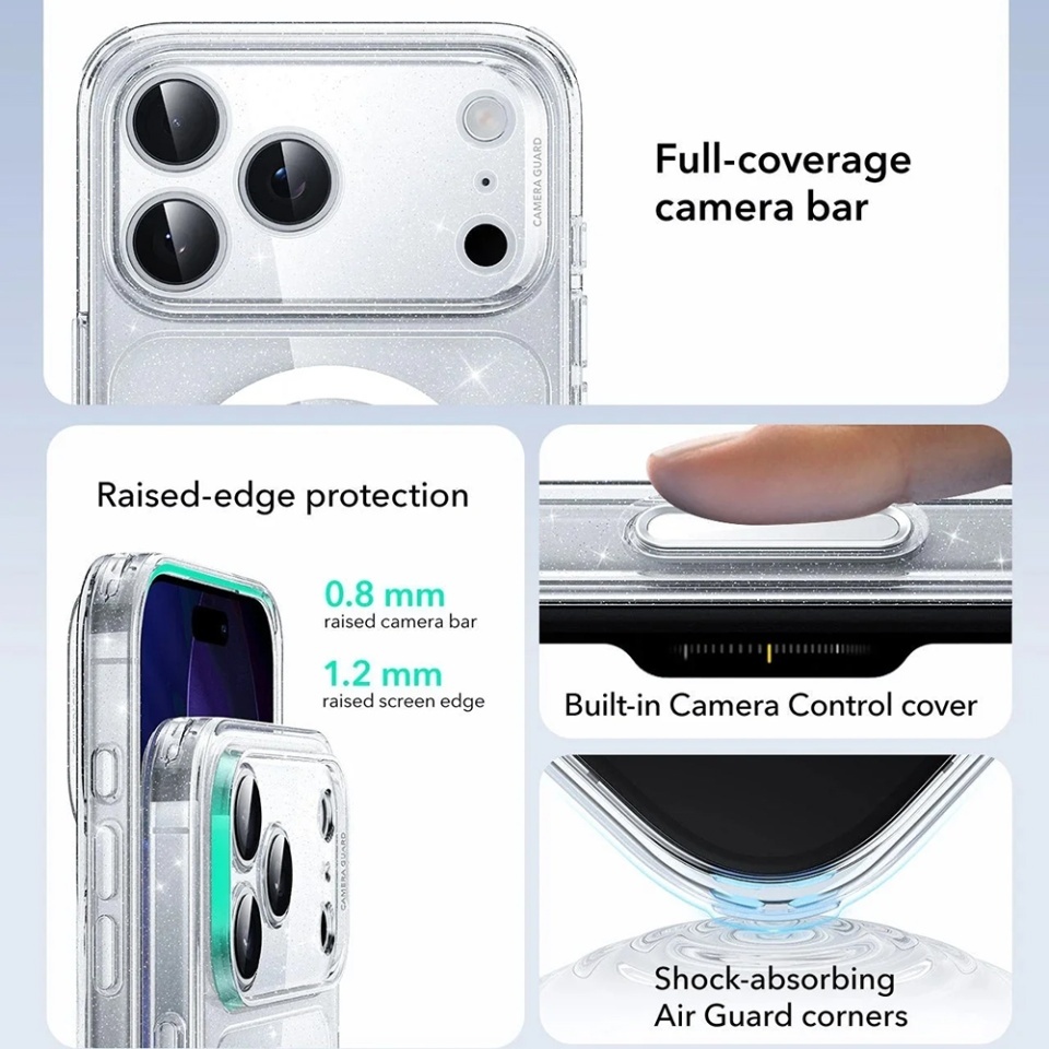 Husa pentru iPhone 17 Pro, slim, ESR Classic Hybrid HaloLock, Mata - 3 | YEO