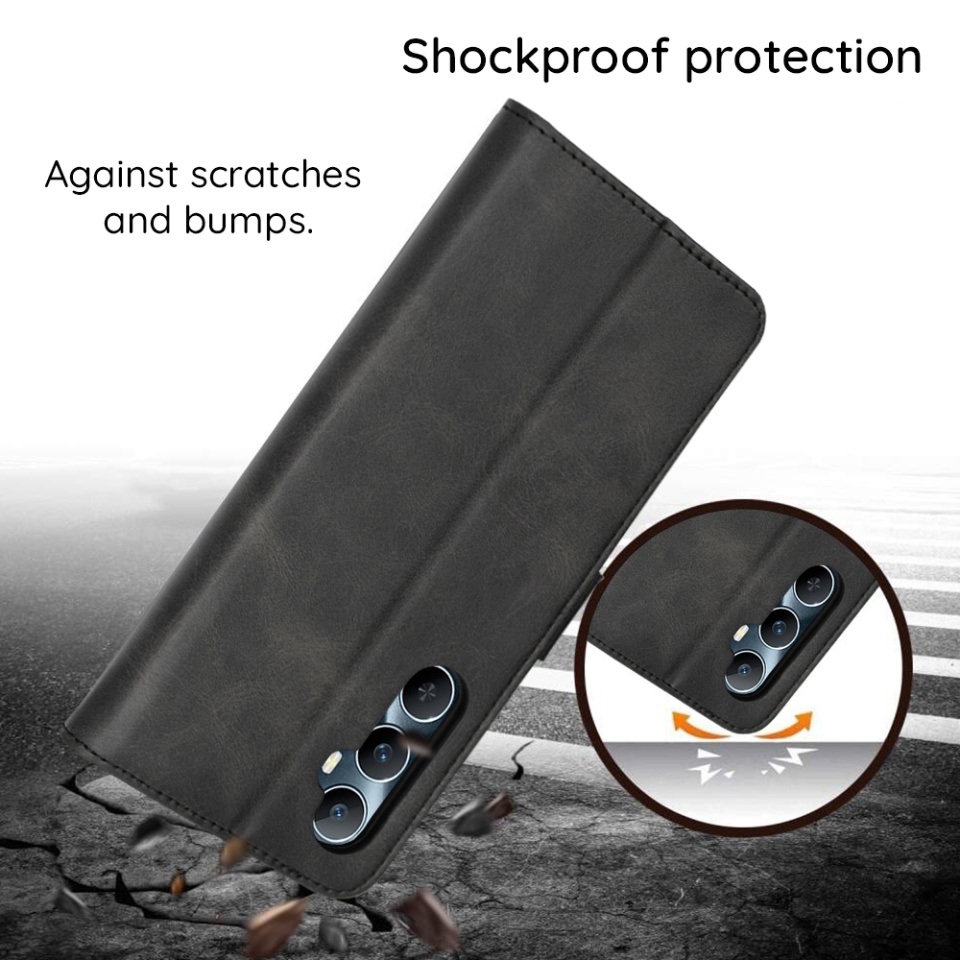 Husa pentru iPhone 17, SKYDDAR INNOVATION, Diary Book, tip carte, cu Portofel Interior, Antisoc, Negru, set cu sticker - 1 | YEO