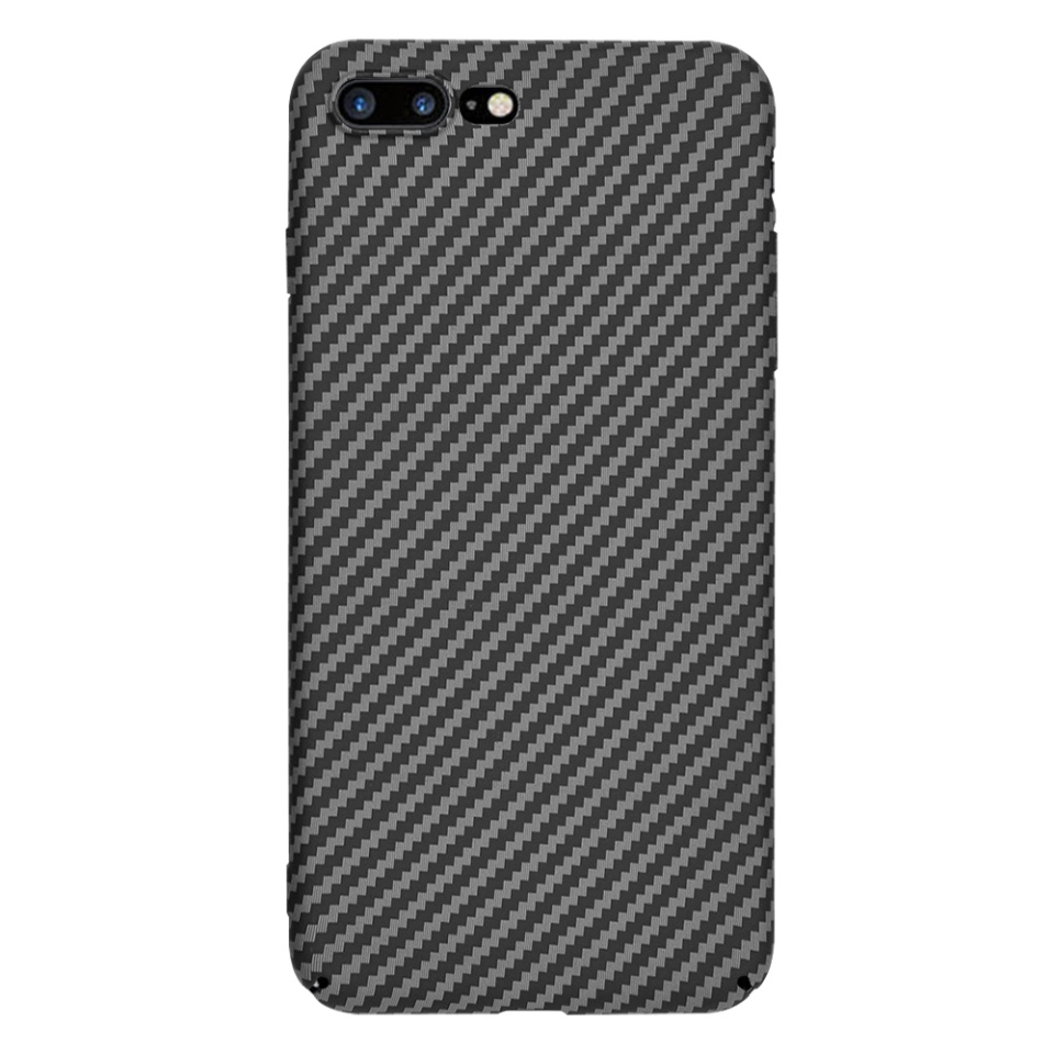 Husa pentru iPhone 8 Plus / 7 Plus, Finisaj Premium cu Textura de Carbon, Design Elegant, SKDR CarbonFlex - Negru - 2 | YEO