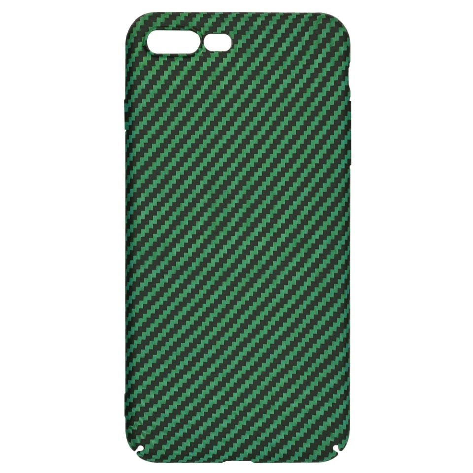 Husa pentru iPhone 8 Plus / 7 Plus, SKYDDAR INNOVATION, textura carbon, Carbonite FiberShell, set cu sticker, Verde, - 3 | YEO