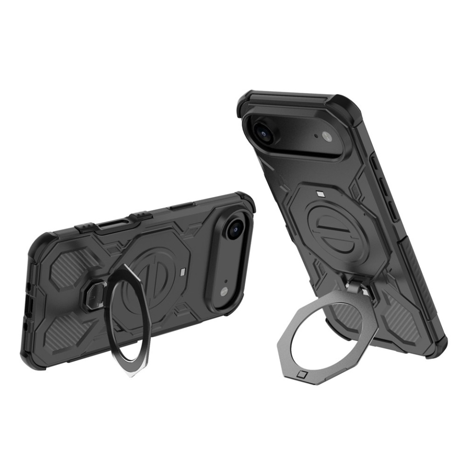 Husa pentru iPhone Air, Antisoc, SKYDDAR INOVATION, Carbon Shield PRO, Magsafe, set cu sticker, Negru - 2 | YEO