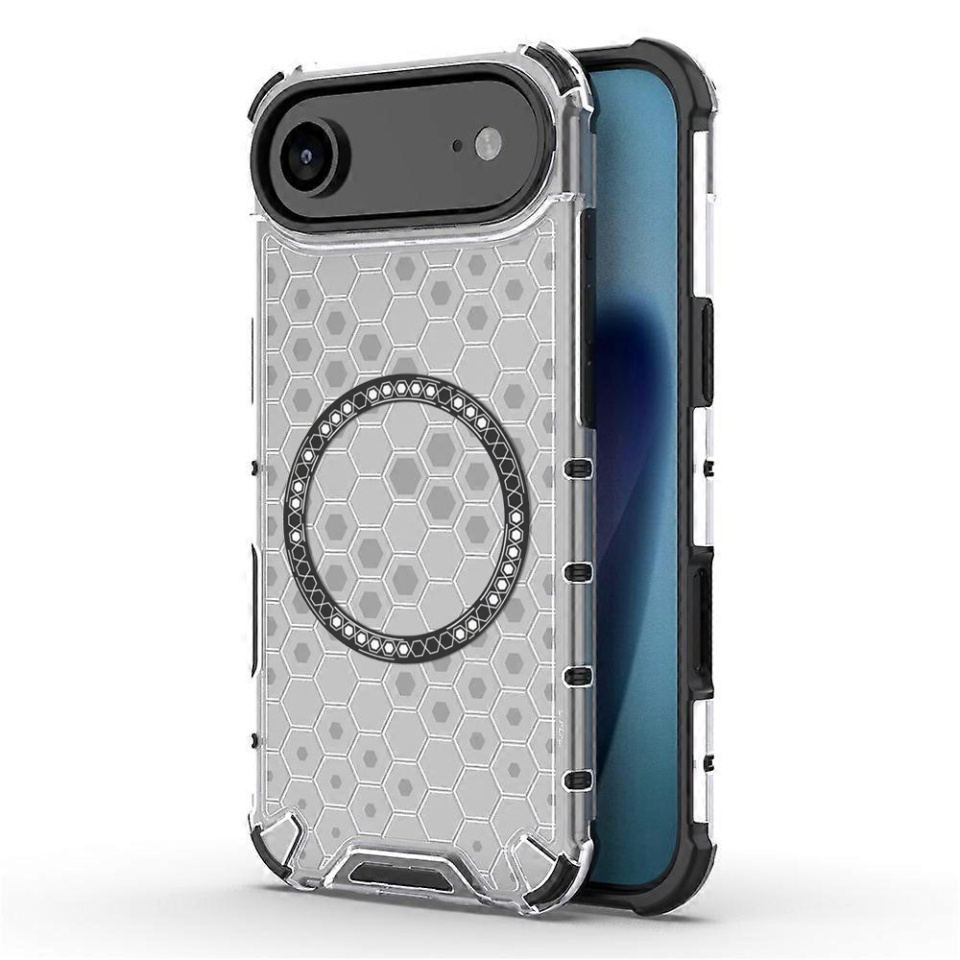Husa pentru iPhone Air, SKYDDAR INNOVATION, HoneyComb Shield MagSafe, Alb, set cu sticker