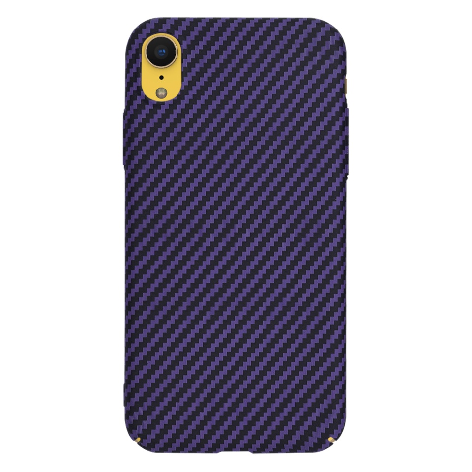 Husa pentru iPhone XR, Finisaj Premium cu Textura de Carbon, Design Elegant, SKDR CarbonFlex - Mov - 2 | YEO