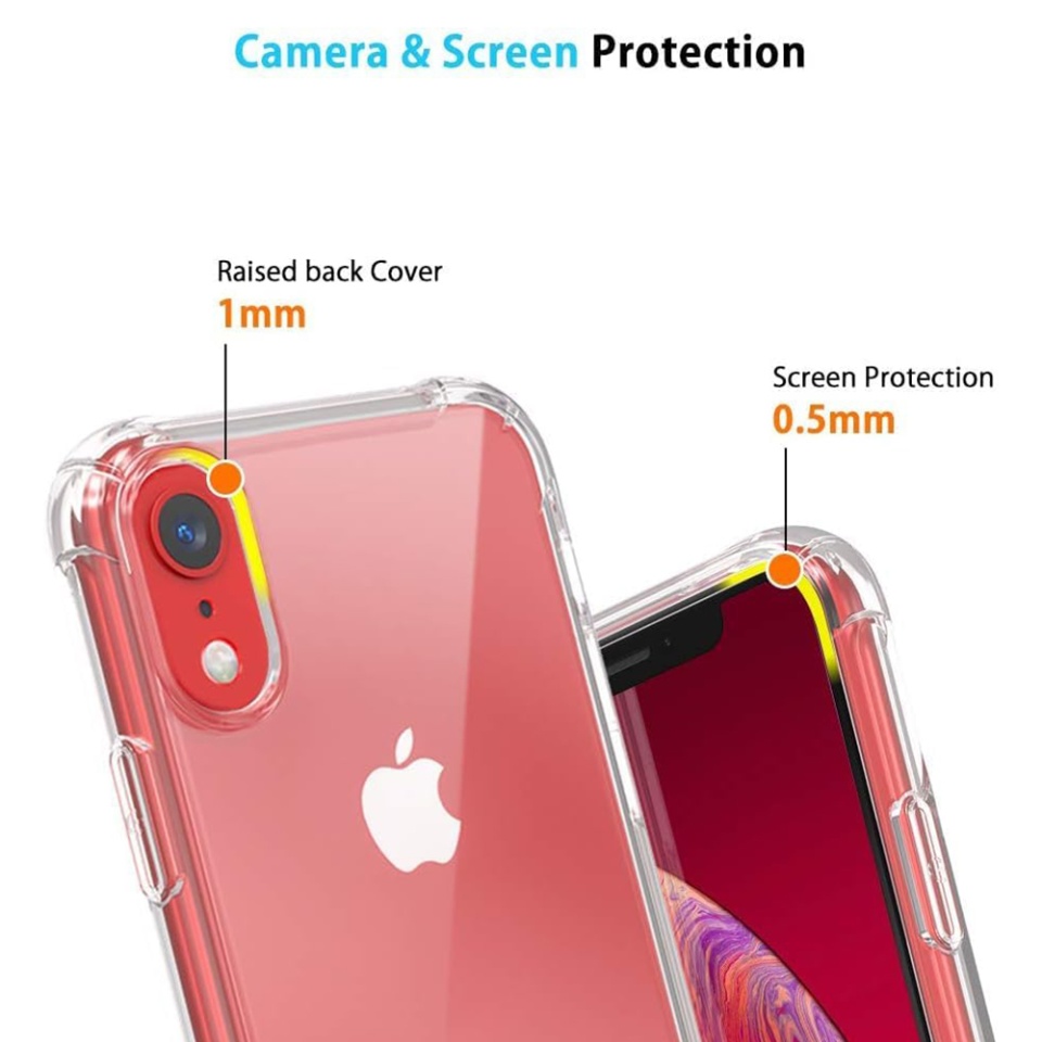 Husa pentru iPhone XR , SKYDDAR INNOVATION, Shockproof Clear din Silicon Slim, Transparenta, set cu sticker - 3 | YEO