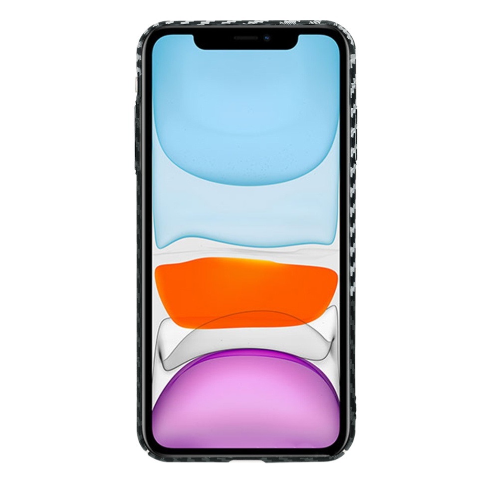 Husa pentru iPhone XR, SKYDDAR INNOVATION, textura carbon, Carbonite FiberShell, set cu sticker, Gri, - 1 | YEO
