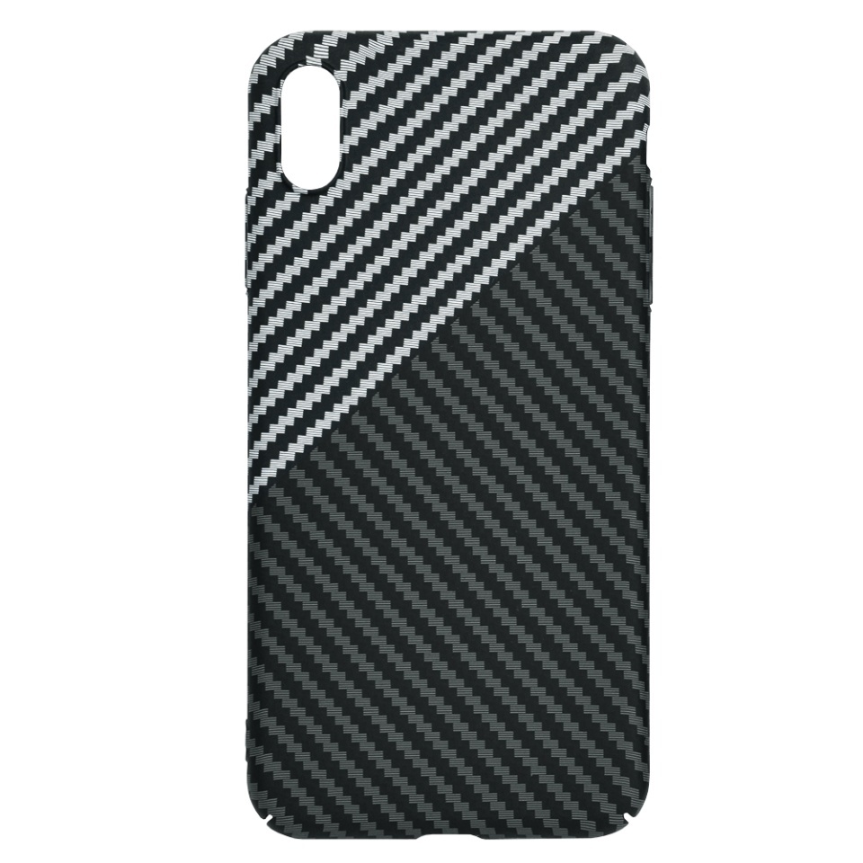 Husa pentru iPhone XS Max, SKYDDAR INNOVATION, textura carbon, Carbonite FiberShell, set cu sticker, Gri, - 3 | YEO