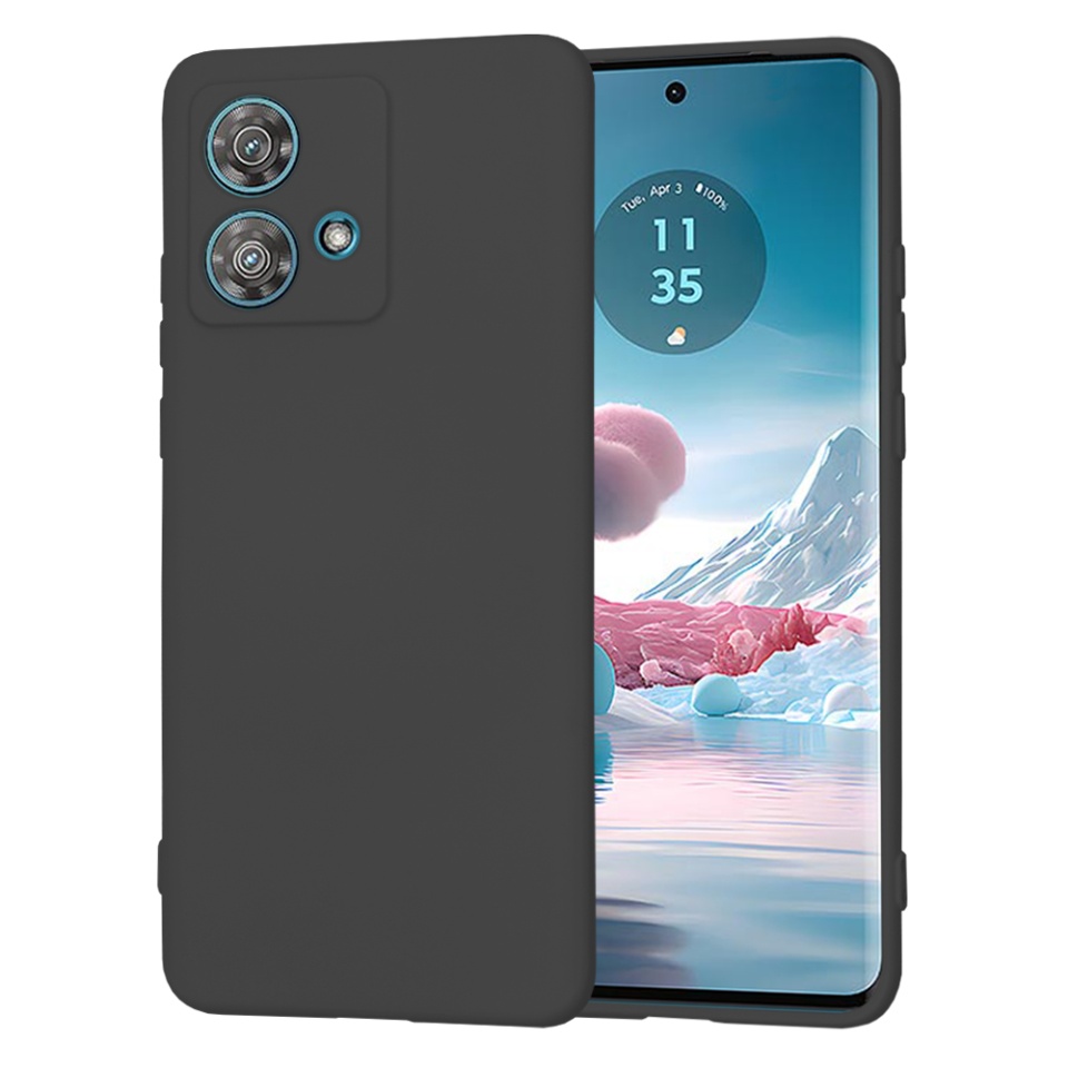 Husa pentru Motorola Edge 40 Neo din Silicon Catifelat, Protectie Premium, Skyddar SoftElegance - Negru