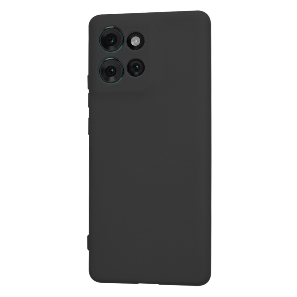 Husa pentru Motorola Edge 50 din Silicon Catifelat, Protectie Premium, Skyddar SoftElegance - Negru - 2 | YEO