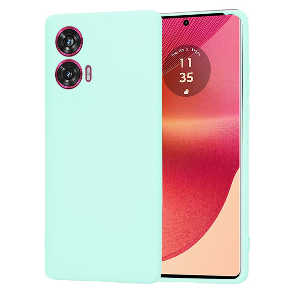 Husa pentru Motorola Edge 50 Fusion din Silicon Catifelat, Protectie Premium, Skyddar SoftElegance - Turcoaz - 9