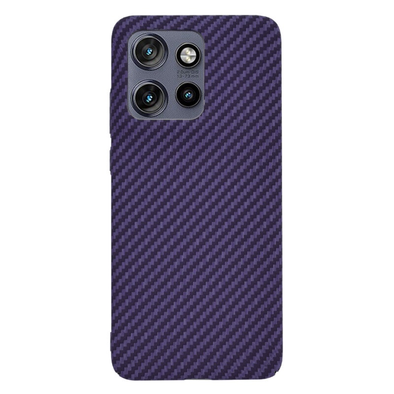 Husa pentru Motorola Edge 50 Neo, Finisaj Premium cu Textura de Carbon, Design Elegant, SKDR CarbonFlex - Mov - 1 | YEO