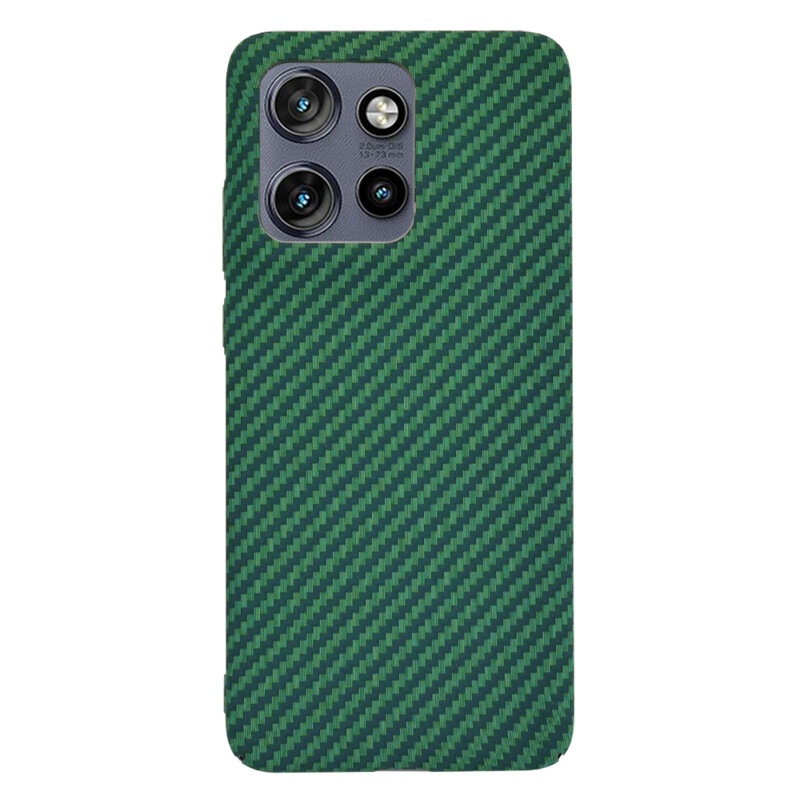Husa pentru Motorola Edge 50 Neo, Finisaj Premium cu Textura de Carbon, Design Elegant, SKDR CarbonFlex - Verde - 3 | YEO