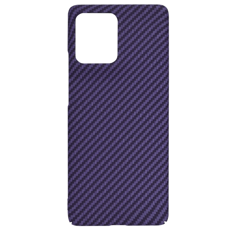 Husa pentru Motorola Edge 50, SKYDDAR INNOVATION, textura carbon, Carbonite FiberShell, set cu sticker, Mov, - 3 | YEO