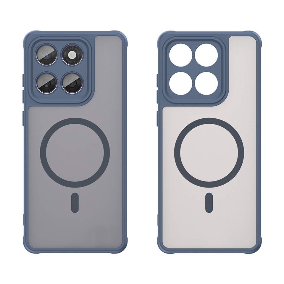 Husa pentru Motorola Edge 60 Fusion / Edge 60, SKYDDAR INNOVATION, HaloFrost MagSafe II, Antisoc, set cu sticker, Bleumarin - 1 | YEO