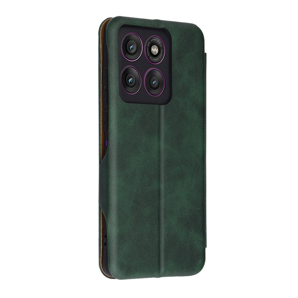 Husa pentru Motorola Edge 60 Pro, SKYDDAR INNOVATION, Safe Wallet tip carte din Piele Ecologica, Suport Carduri, Inchidere Magnetica, Verde, set cu sticker - 1 | YEO