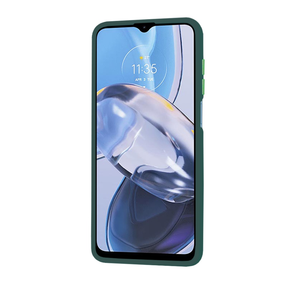 Husa pentru Motorola Moto E22 / Moto E22i, ce Absoarbe Cele mai Aspre Socuri, Skyddar Frosted - Verde inchis - 2 | YEO
