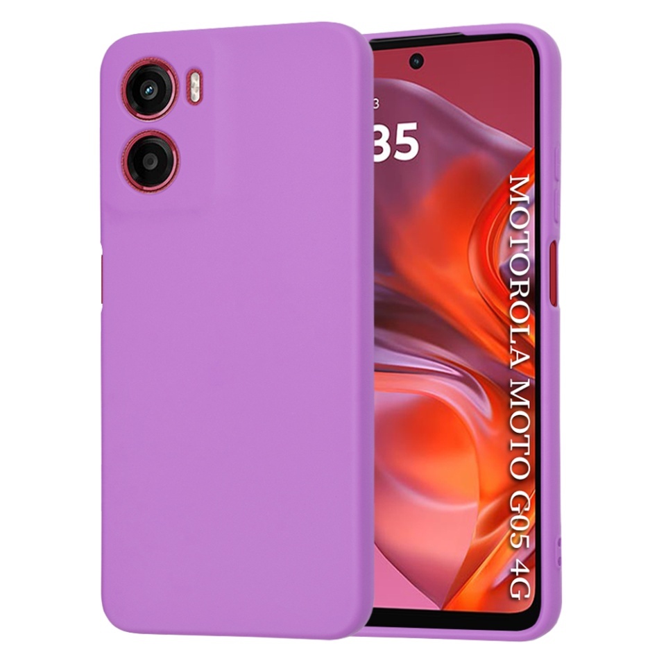 Husa pentru Motorola Moto G05 / Moto E15, SKYDDAR INNOVATION, din Silicon Catifelat, SoftElegance, set cu sticker, Mov