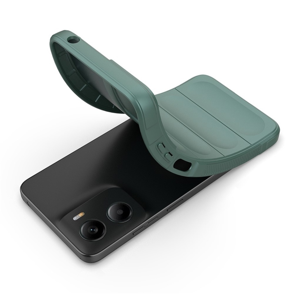 Husa pentru Motorola Moto G05 / Moto E15, SKYDDAR INNOVATION, Magic Shield, din Silicon Mat, set cu sticker, Verde - 2 | YEO