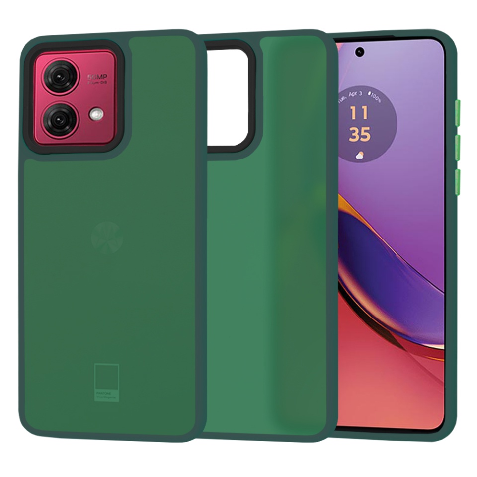 Husa pentru Motorola Moto G84, ce Absoarbe Cele mai Aspre Socuri, Skyddar Frosted - Verde inchis