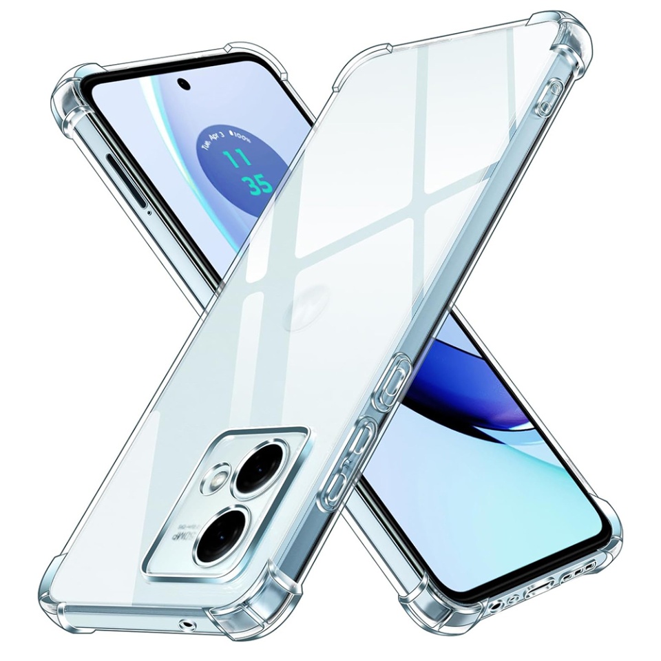 Husa pentru Motorola Moto G84 , SKYDDAR INNOVATION, Shockproof Clear din Silicon Slim, Transparenta, set cu sticker