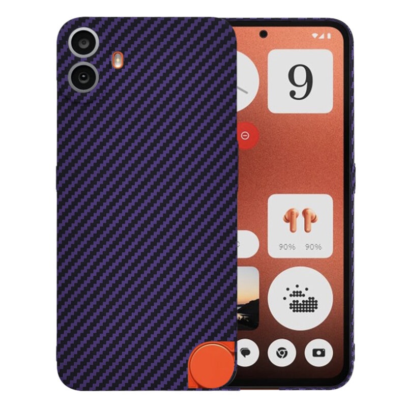 Husa pentru Nothing CMF Phone 1, Finisaj Premium cu Textura de Carbon, Design Elegant, SKDR CarbonFlex - Mov