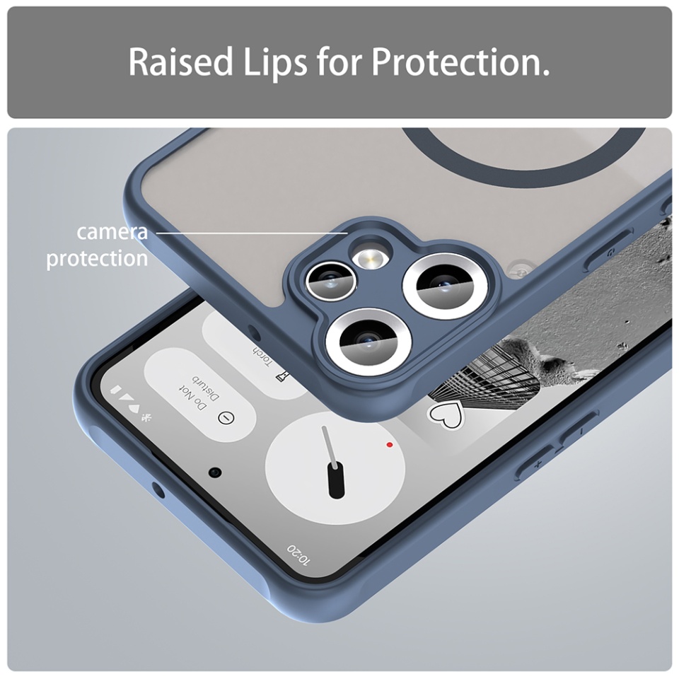 Husa pentru Nothing CMF Phone 2 Pro, SKYDDAR INNOVATION, HaloFrost MagSafe II, Antisoc, set cu sticker, Bleumarin - 3 | YEO
