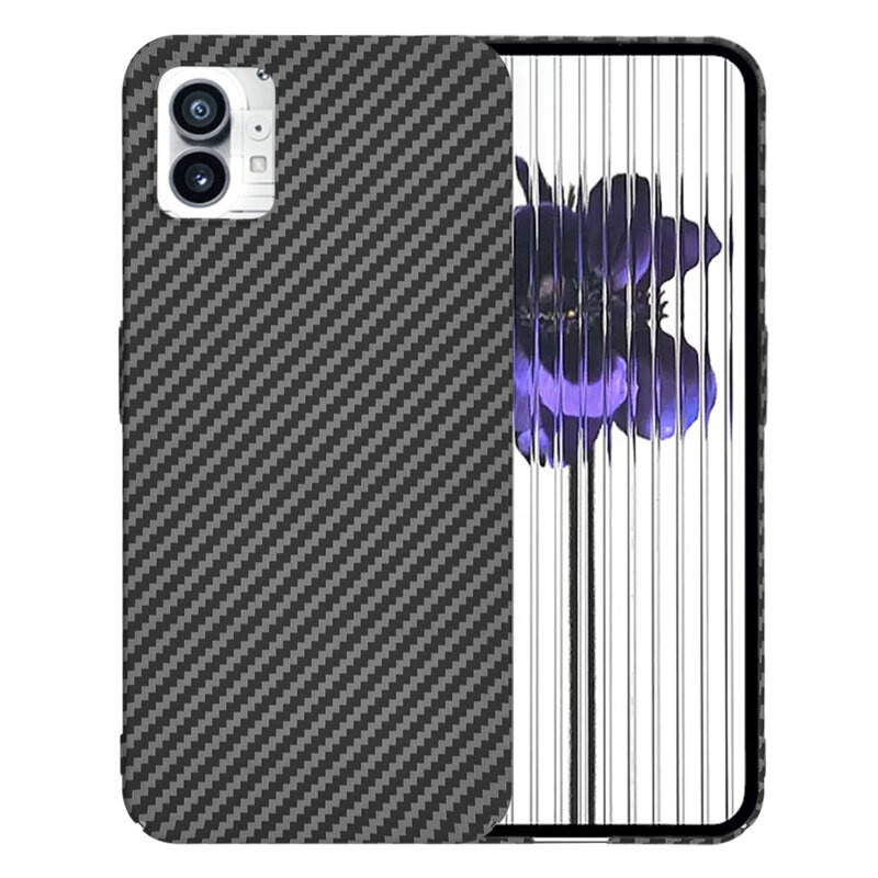 Husa pentru Nothing Phone (1), Finisaj Premium cu Textura de Carbon, Design Elegant, SKDR CarbonFlex - Negru