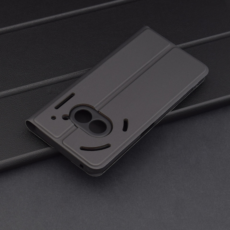 Husa pentru Nothing Phone (2a) / Phone (2a) Plus, SKYDDAR INNOVATION, Magskin Book, tip Carte cu Portofel Interior, set cu sticker, Negru - 3 | YEO