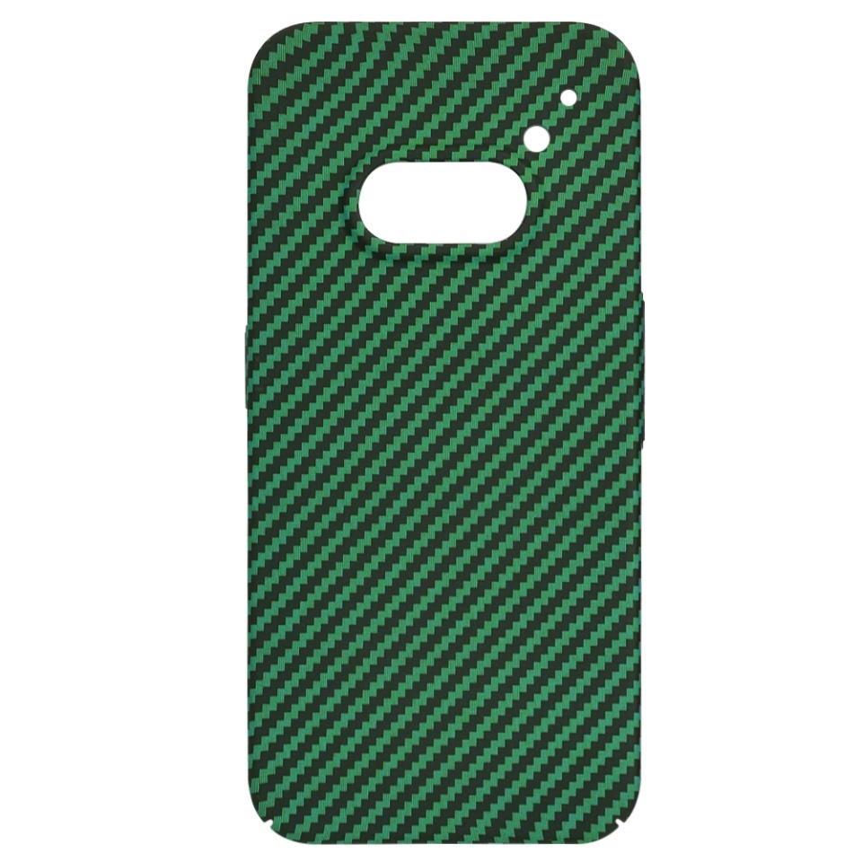Husa pentru Nothing Phone (2a) / Phone (2a) Plus, SKYDDAR INNOVATION, textura carbon, Carbonite FiberShell, set cu sticker, Verde, - 3 | YEO