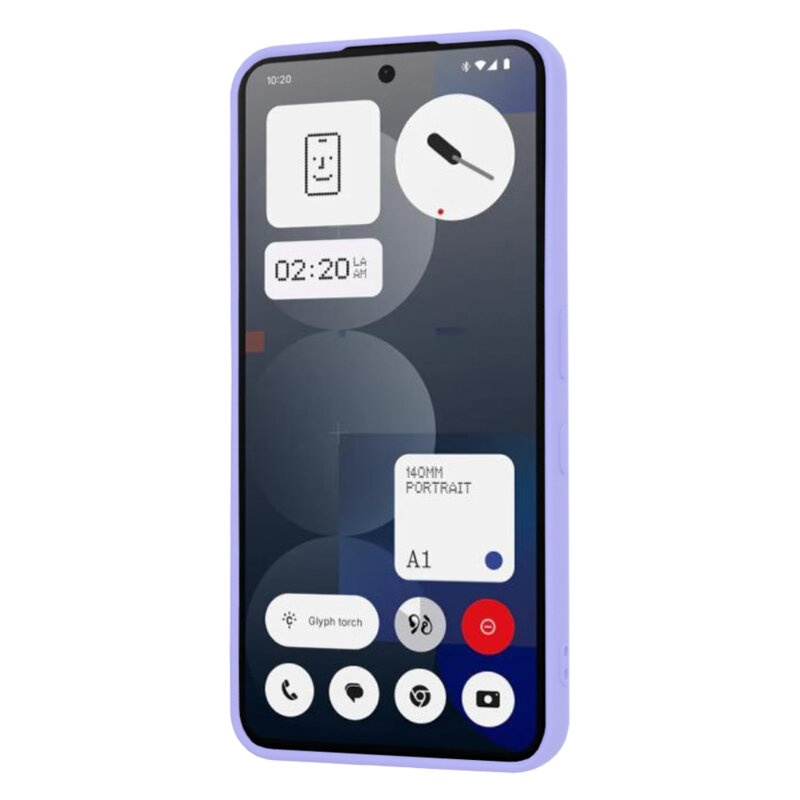 Husa pentru Nothing Phone (3a) Pro, SKYDDAR INNOVATION, SoftElegance din Silicon Catifelat, set cu sticker, Violet - 1 | YEO