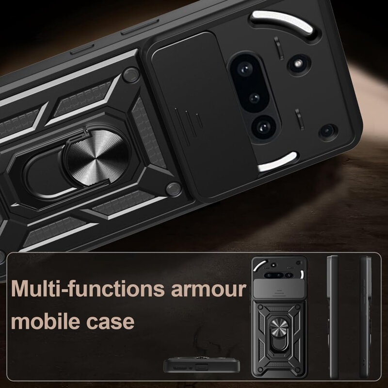 Husa pentru Nothing Phone (3a), SKYDDAR INNOVATION, CamShield, Albastru, set cu sticker - 2 | YEO