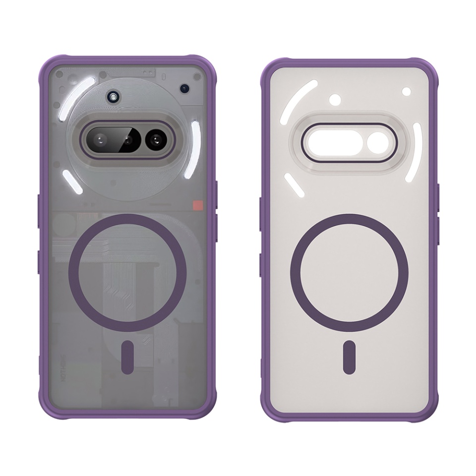 Husa pentru Nothing Phone (3a), SKYDDAR INNOVATION, HaloFrost MagSafe II, Antisoc, set cu sticker, Mov - 1 | YEO