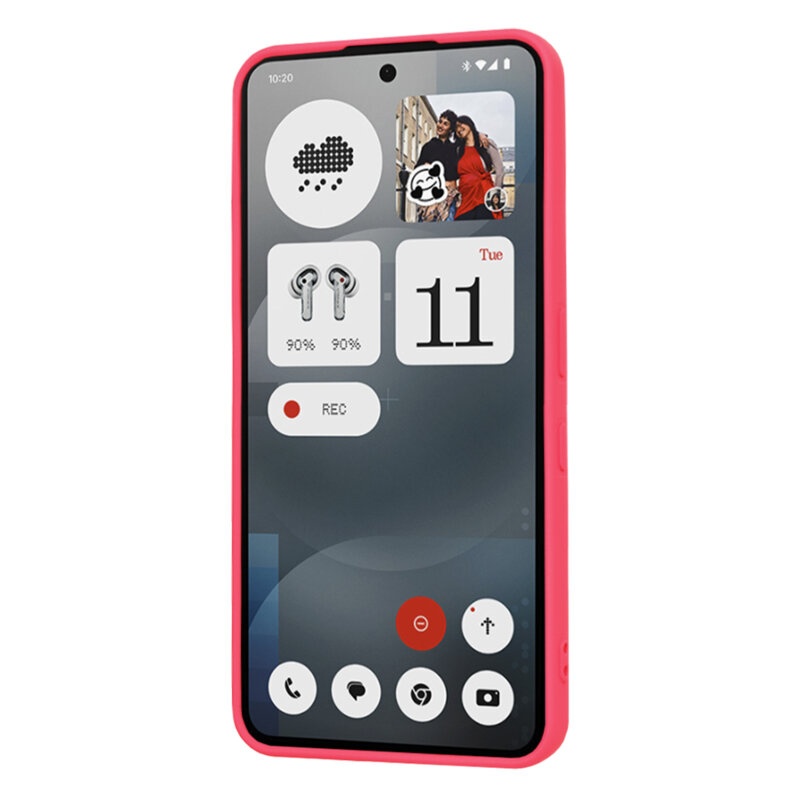Husa pentru Nothing Phone (3a), SKYDDAR INNOVATION, SoftElegance din Silicon Catifelat, set cu sticker, Fucsia - 1 | YEO