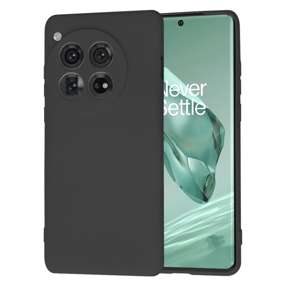 Husa pentru OnePlus 12 din Silicon Catifelat, Protectie Premium, Skyddar SoftElegance - Negru