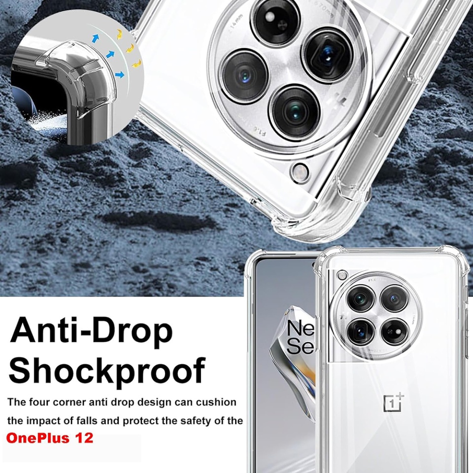Husa pentru OnePlus 12 , SKYDDAR INNOVATION, Shockproof Clear din Silicon Slim, Transparenta, set cu sticker - 3 | YEO