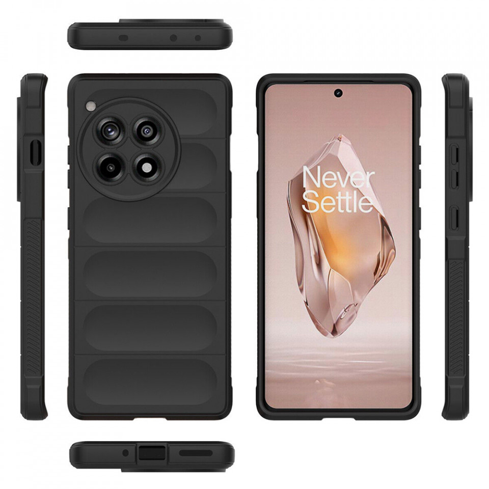 Husa pentru OnePlus 12R eleganta, din silicon mat, SKDR Vogue - Negru - 1 | YEO