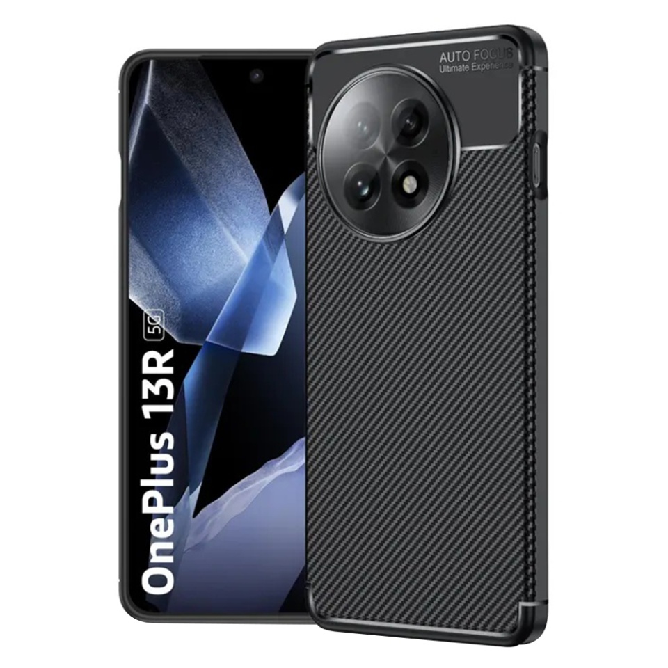 Husa pentru OnePlus 13, SKYDDAR INNOVATION, CarbonFiber, Antisoc, Negru, set cu sticker