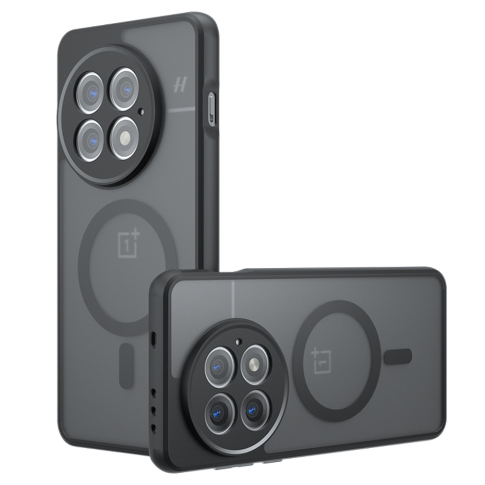 Husa pentru OnePlus 13, SKYDDAR INNOVATION, PureFrost MagSafe, AntiSoc, set cu sticker, Negru frost
