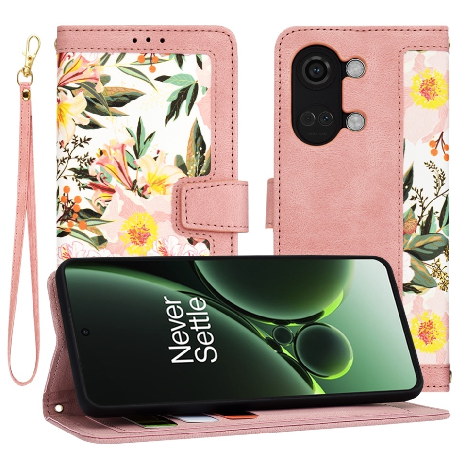 Husa pentru OnePlus Nord 3, SKYDDAR INNOVATION, Flipcraft din Piele Ecologică, Stand Integrat, Buzunare pentru Carduri, set cu sticker, Roz
