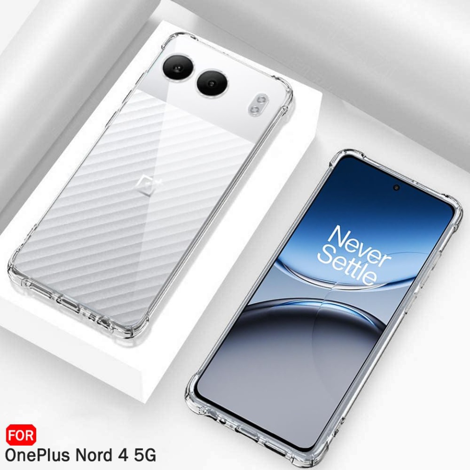 Husa pentru OnePlus Nord 4 , SKYDDAR INNOVATION, Shockproof Clear din Silicon Slim, Transparenta, set cu sticker - 3 | YEO