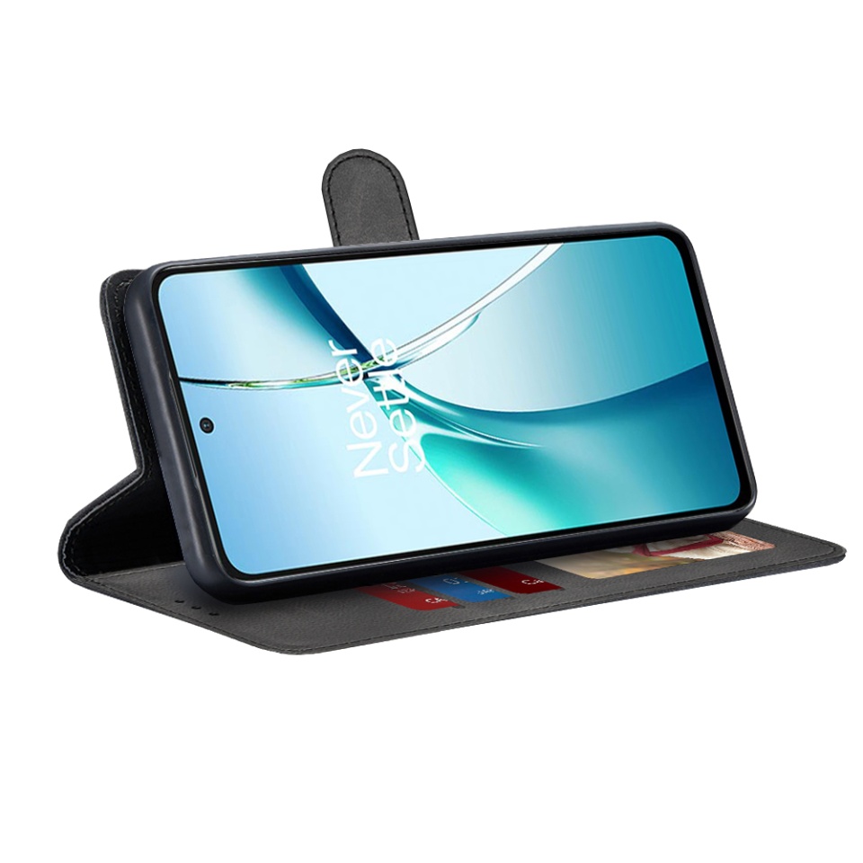 Husa pentru OnePlus Nord CE4 Lite, SKYDDAR INNOVATION, Diary Book, tip carte, cu Portofel Interior, Antisoc, Negru, set cu sticker - 1 | YEO