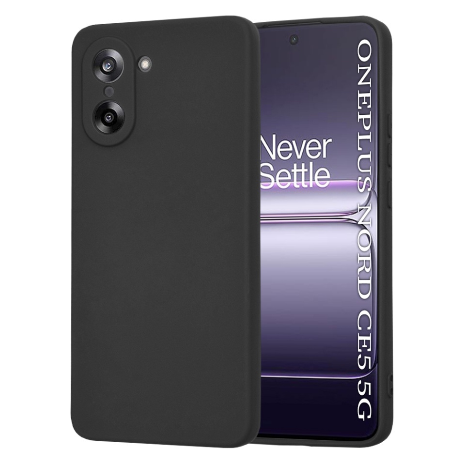 Husa pentru OnePlus Nord CE5, SKYDDAR INNOVATION, din Silicon Catifelat, SoftElegance, set cu sticker, Negru