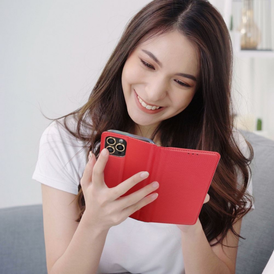 Husa pentru Oppo A17 tip carte, Skyddar Smart - Rosu - 2 | YEO