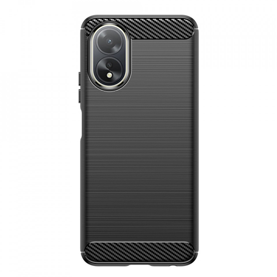 Husa pentru Oppo A18 / A38 din silicon, Slim, cu textura Fibra Carbon - Negru - 3 | YEO