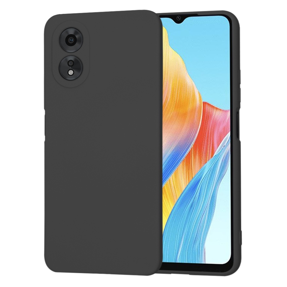 Husa pentru Oppo A38 / A18 din Silicon Catifelat, Protectie Premium, Skyddar SoftElegance - Negru