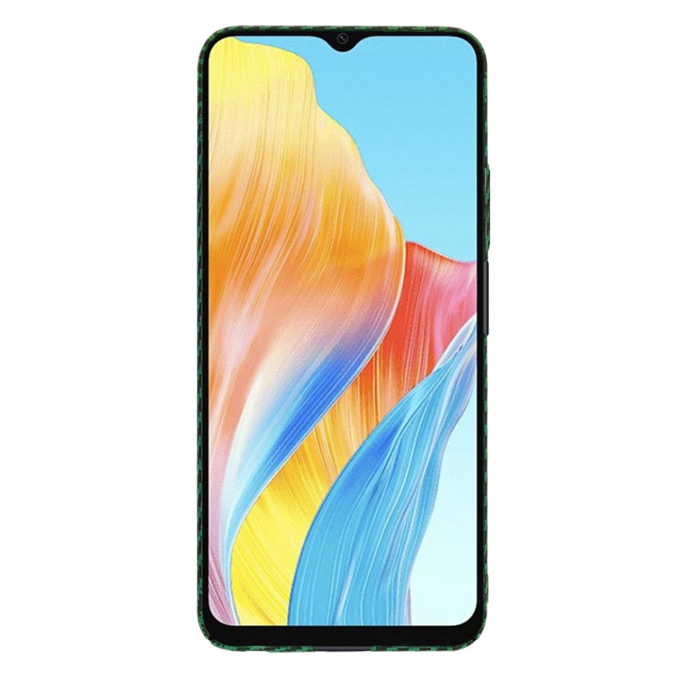 Husa pentru Oppo A38 / A18, Finisaj Premium cu Textura de Carbon, Design Elegant, SKDR CarbonFlex - Verde - 1 | YEO