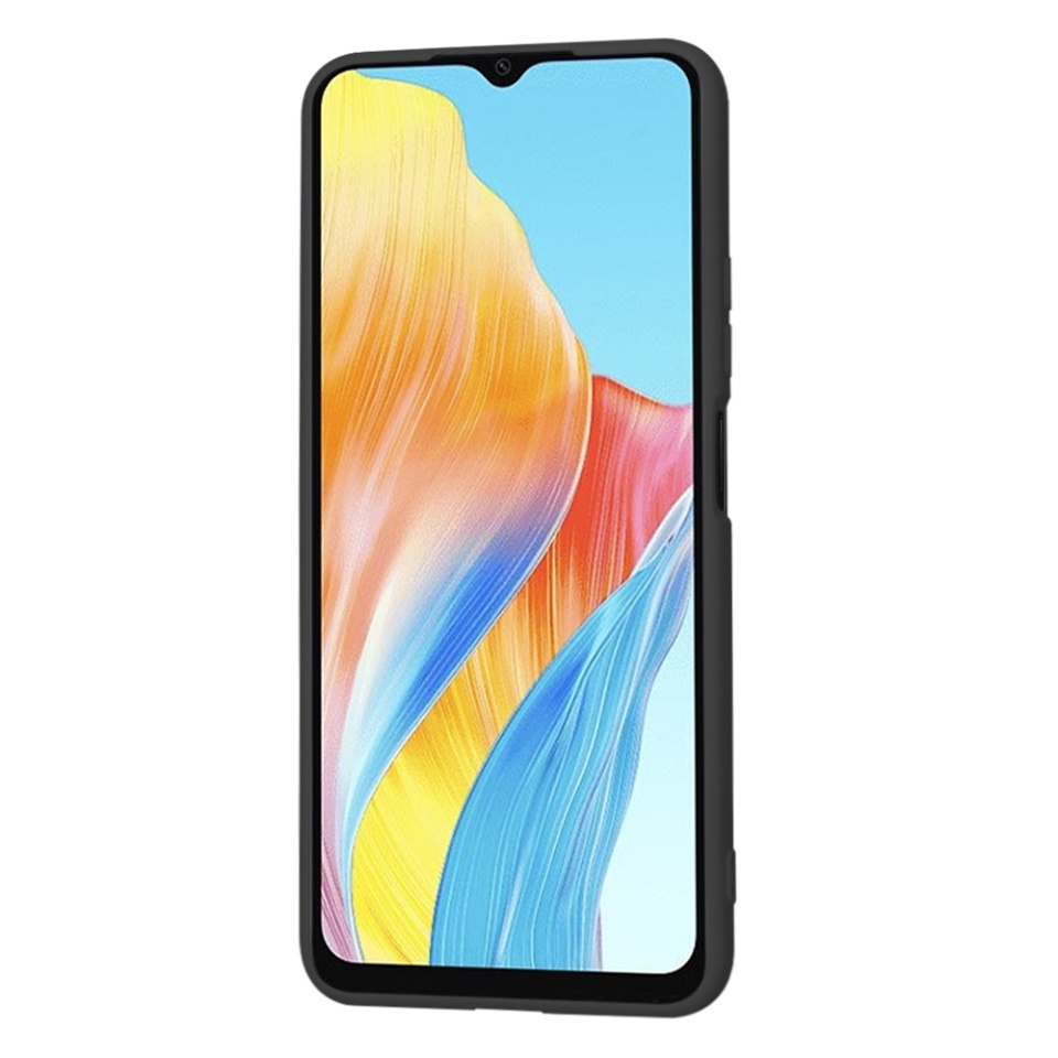 Husa pentru Oppo A38 / A18, SKYDDAR INNOVATION, din Silicon Catifelat, SoftElegance, set cu sticker, Negru - 1 | YEO