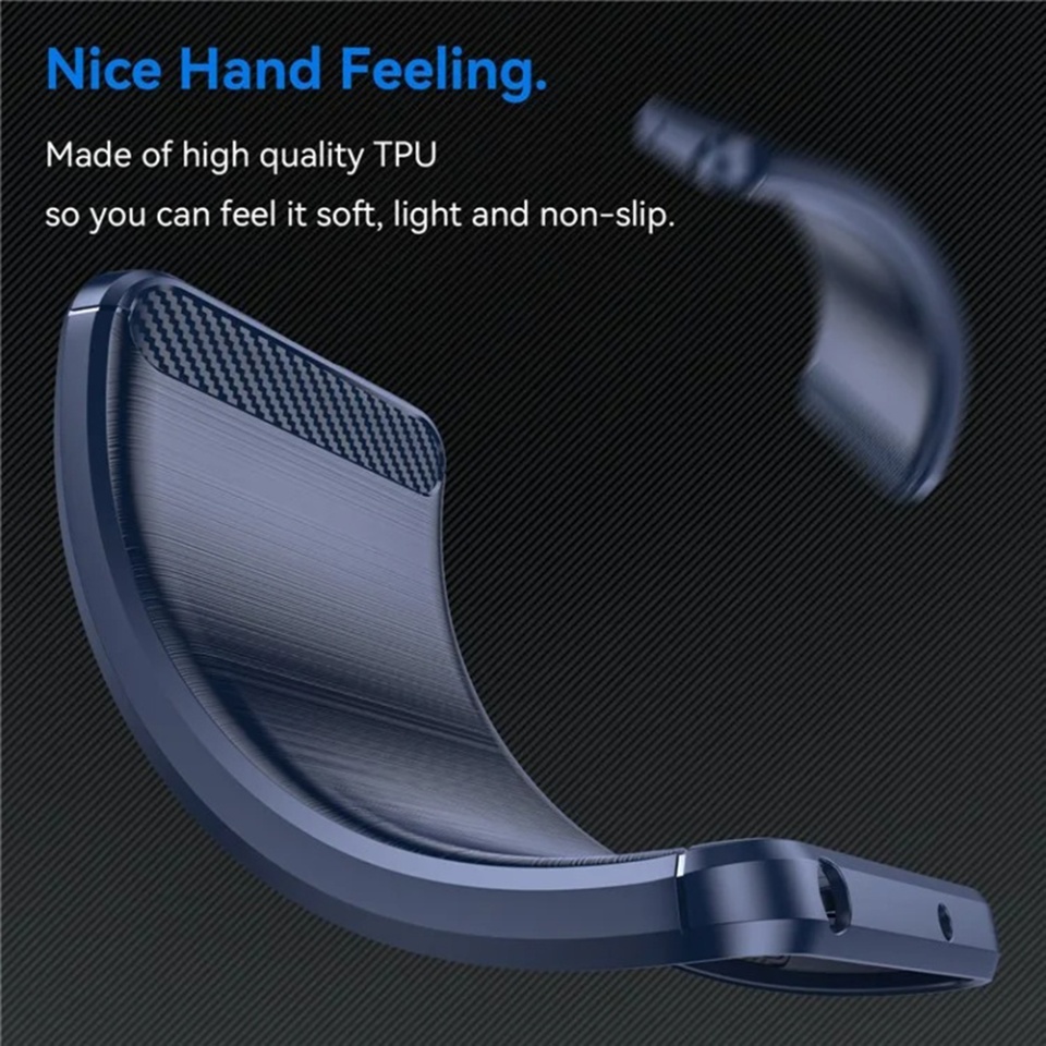 Husa pentru Oppo A5 Pro 5G / A5 Pro 4G, SKYDDAR INNOVATION, Carbon Silicone, din Silicon Premium, Slim, cu textura Fibra Carbon, Albastru, set cu sticker - 2 | YEO