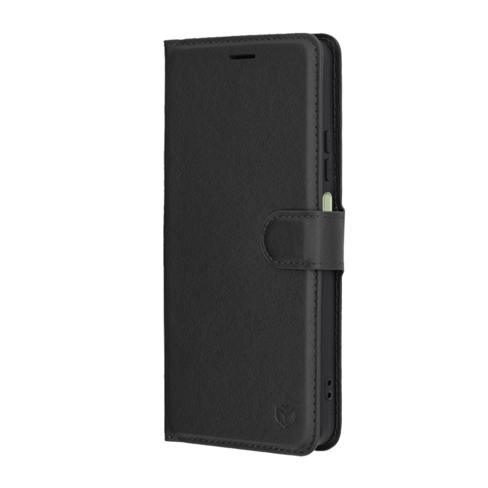 Husa pentru Oppo A5 Pro 5G / A5 Pro 4G, SKYDDAR INNOVATION, Leather Folio, tip Carte, cu Portofel Interior, Finisaje Premium, Negru, set cu sticker - 3 | YEO
